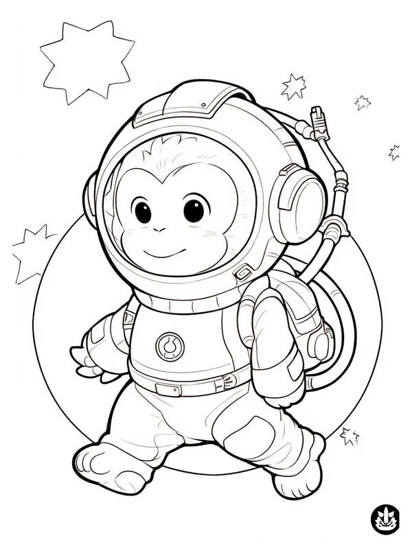 tranh tô màu con khỉ 12