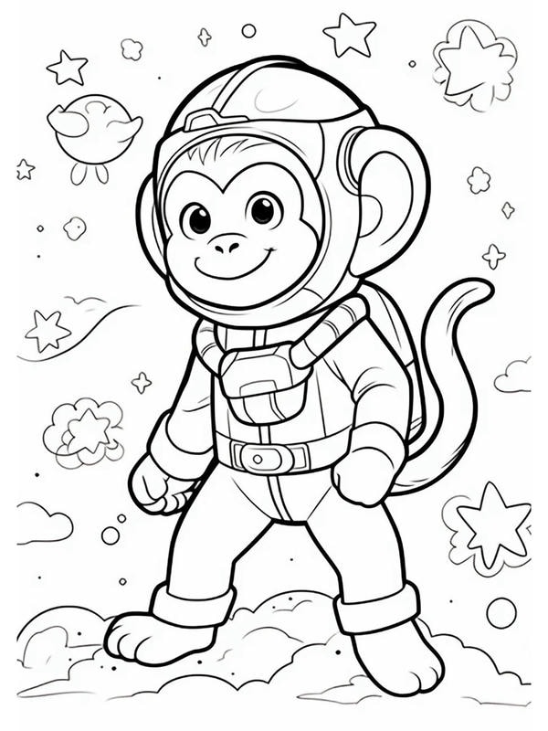 tranh tô màu con khỉ 13