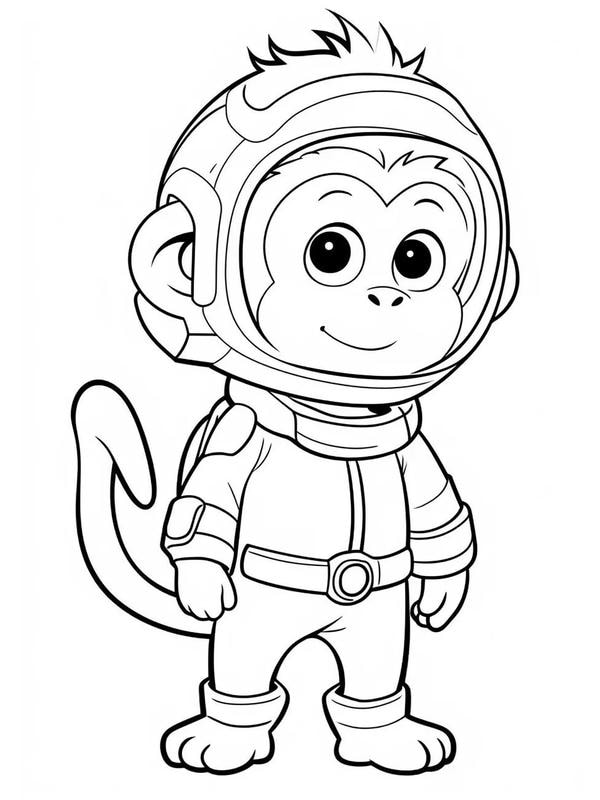 tranh tô màu con khỉ 14