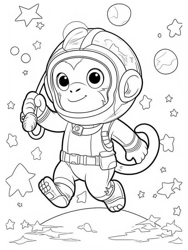 tranh tô màu con khỉ 15