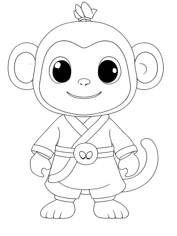 tranh tô màu con khỉ 17