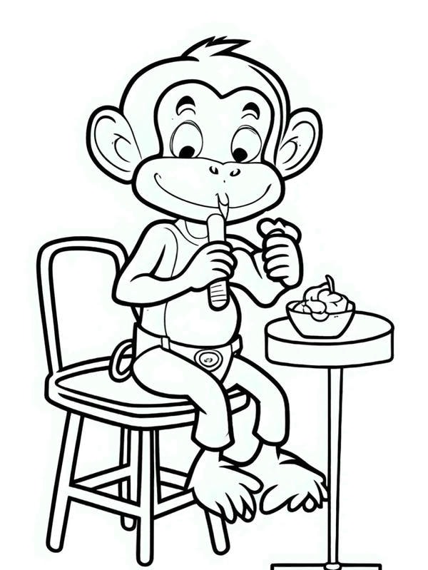 tranh tô màu con khỉ 19