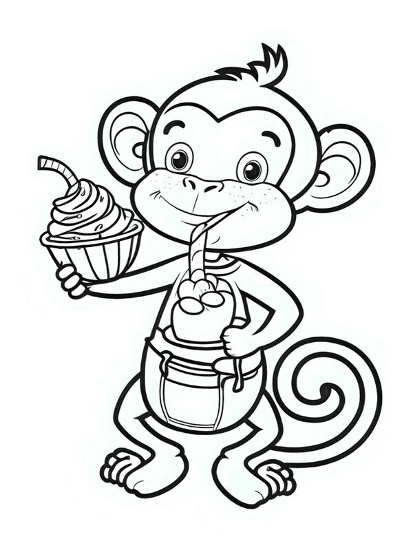 tranh tô màu con khỉ 20