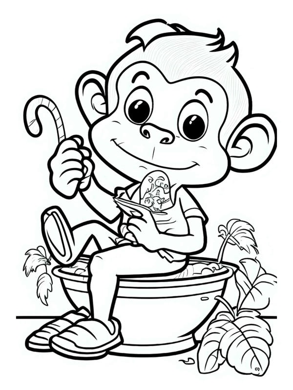 tranh tô màu con khỉ 21