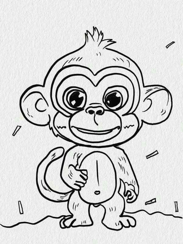 tranh tô màu con khỉ 23