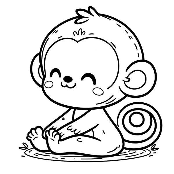 tranh tô màu con khỉ 26