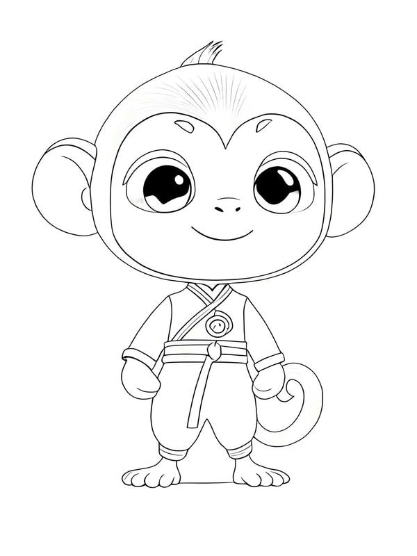 tranh tô màu con khỉ 3