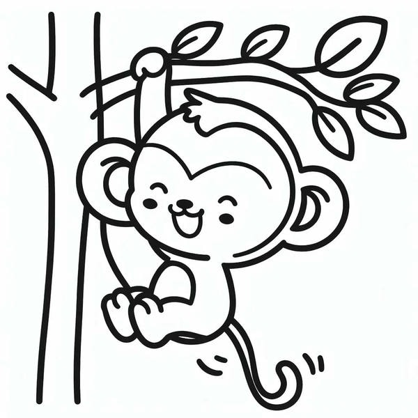 tranh tô màu con khỉ 30