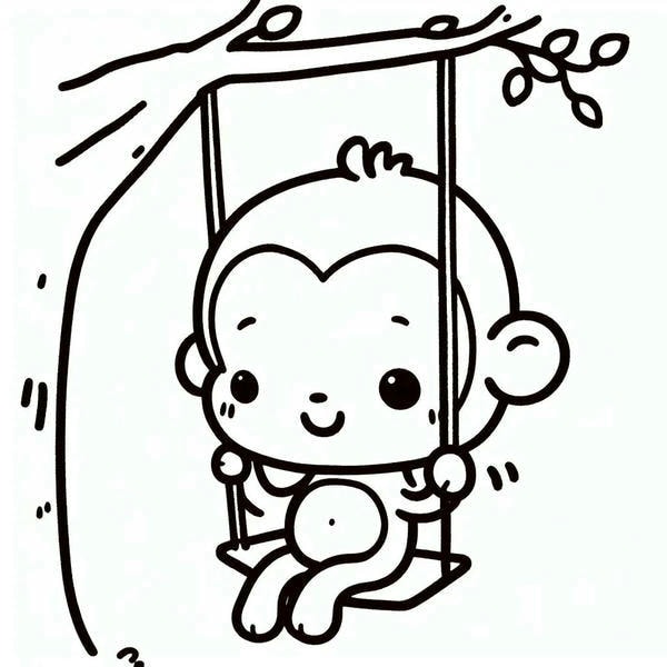 tranh tô màu con khỉ 31