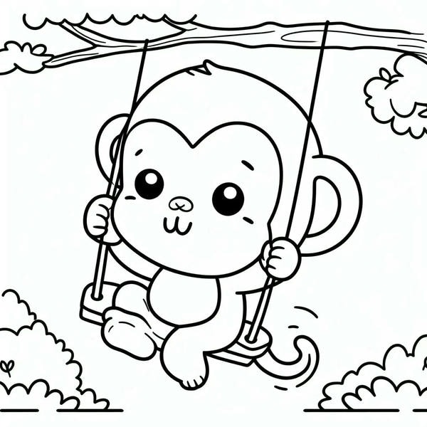 tranh tô màu con khỉ 32