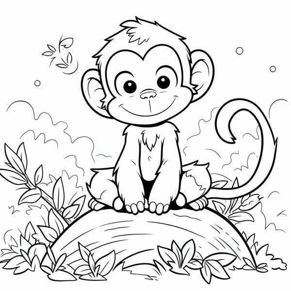 tranh tô màu con khỉ 34