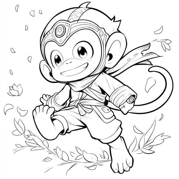 tranh tô màu con khỉ 35