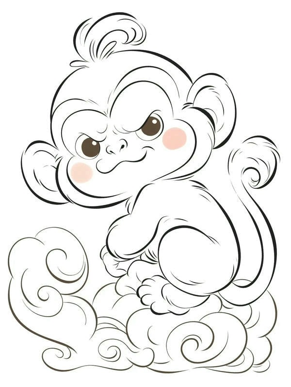 tranh tô màu con khỉ 36
