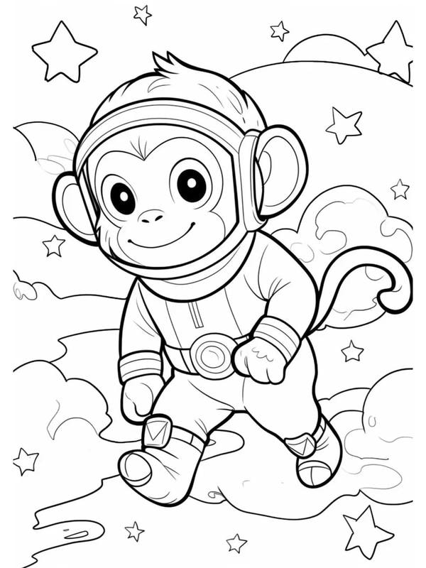 tranh tô màu con khỉ 37