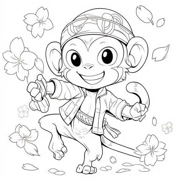 tranh tô màu con khỉ 38