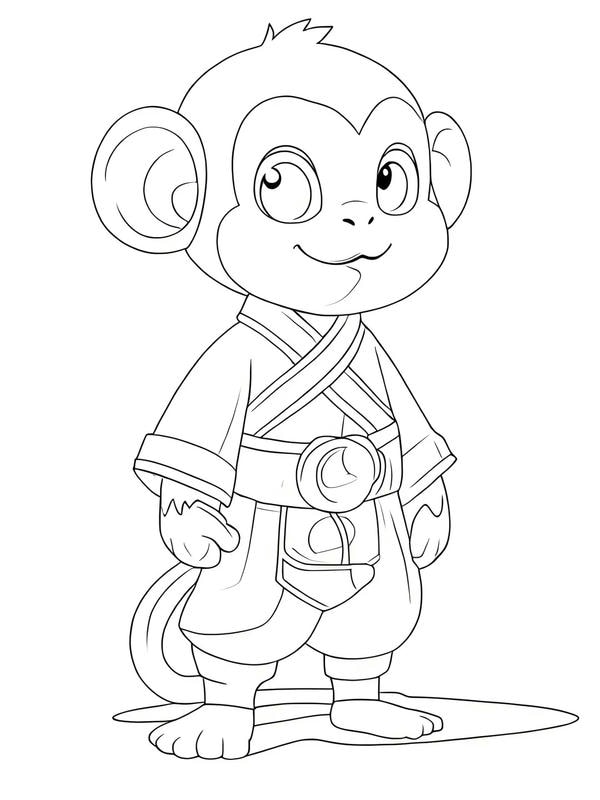 tranh tô màu con khỉ 4