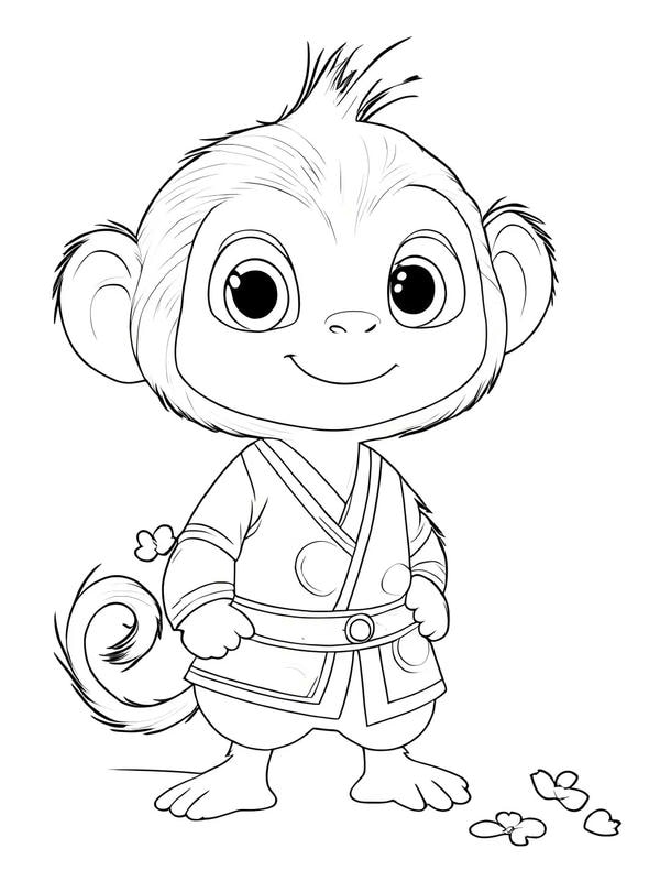 tranh tô màu con khỉ 5