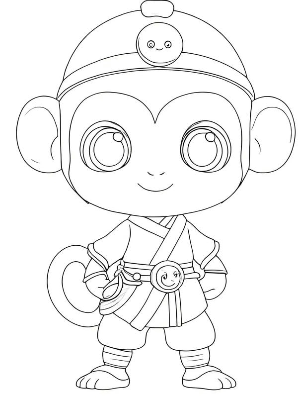 tranh tô màu con khỉ 6