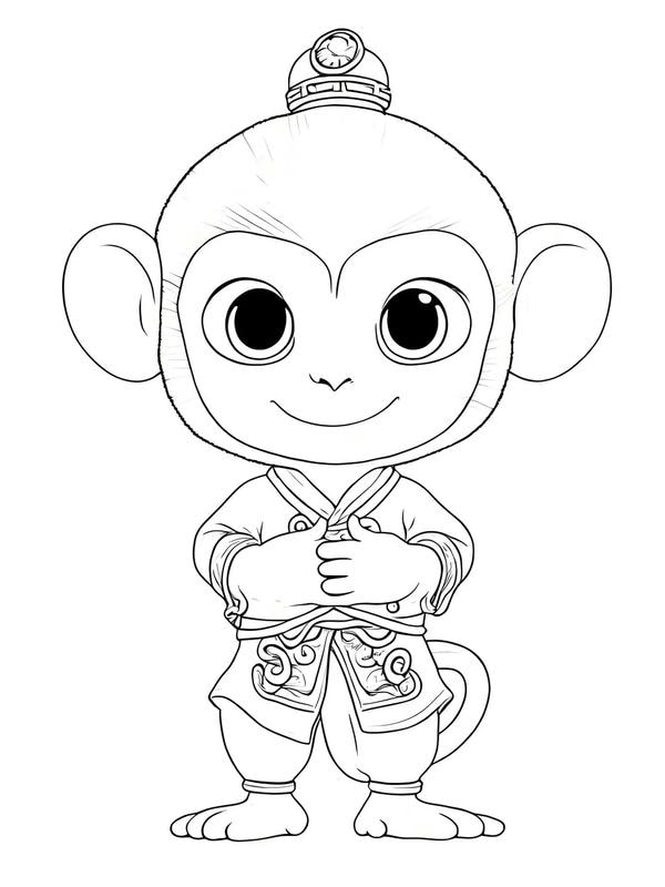 tranh tô màu con khỉ 7