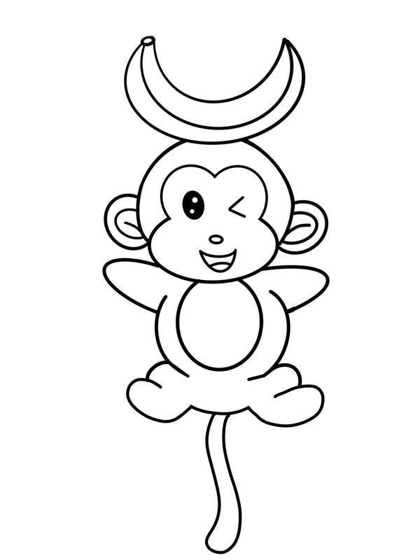 tranh tô màu con khỉ 9