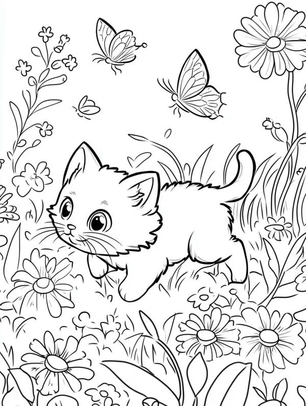 tranh tô màu con mèo 11