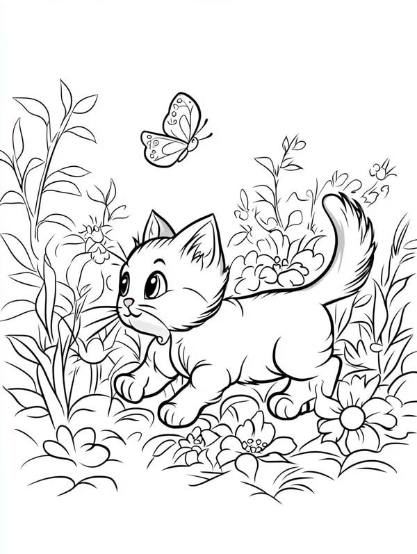 tranh tô màu con mèo 12