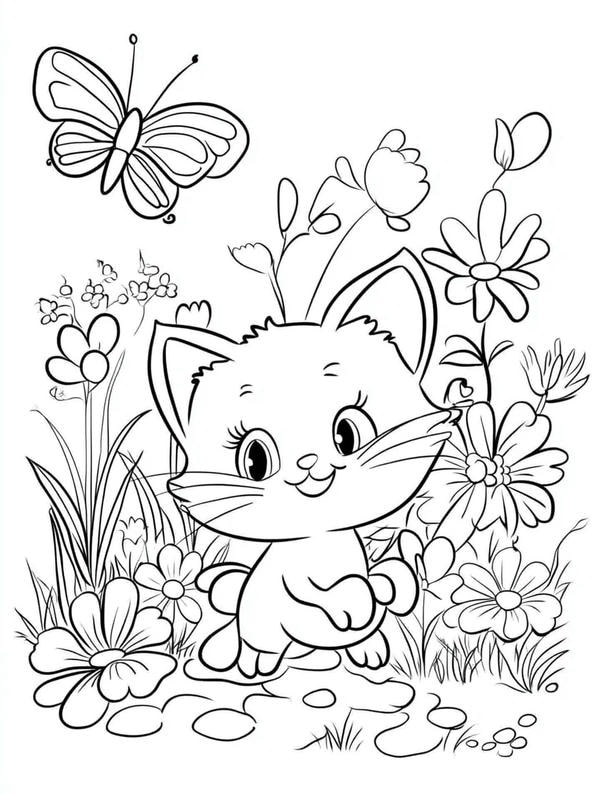 tranh tô màu con mèo 14