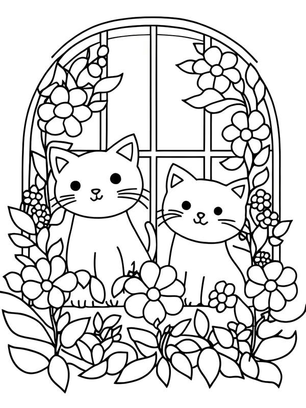 tranh tô màu con mèo 16