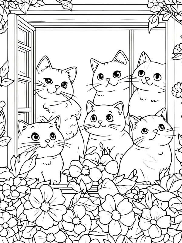 tranh tô màu con mèo 17
