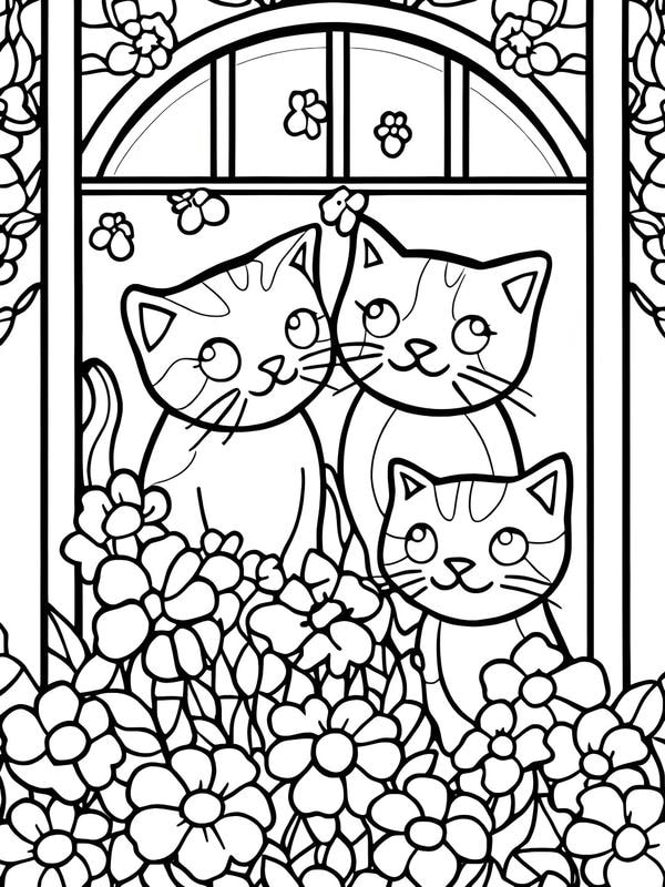 tranh tô màu con mèo 19