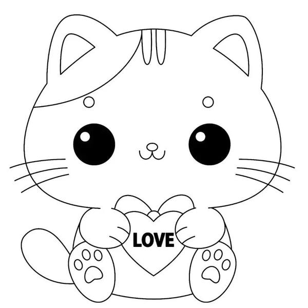 tranh tô màu con mèo 2