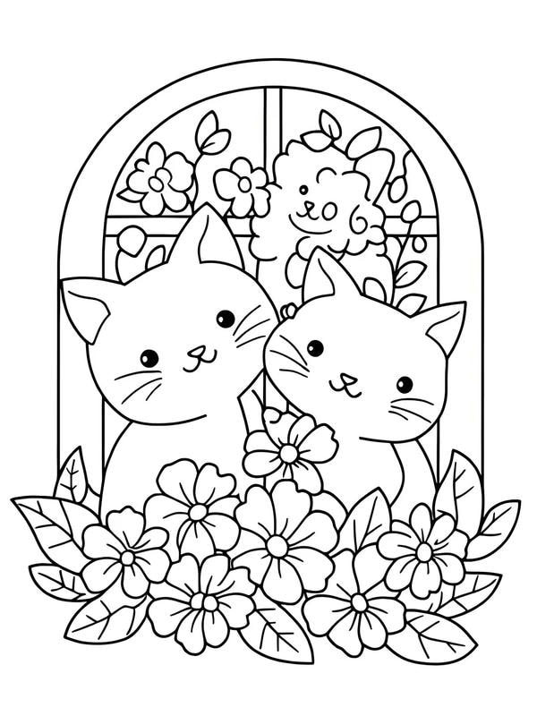 tranh tô màu con mèo 20