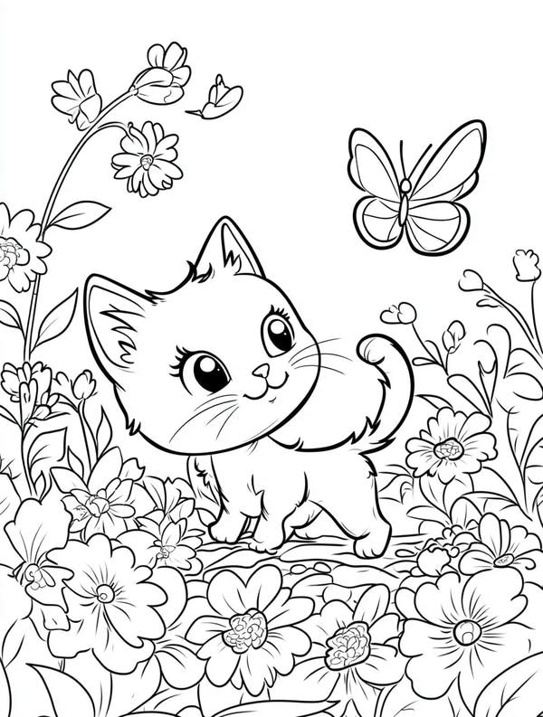 tranh tô màu con mèo 25