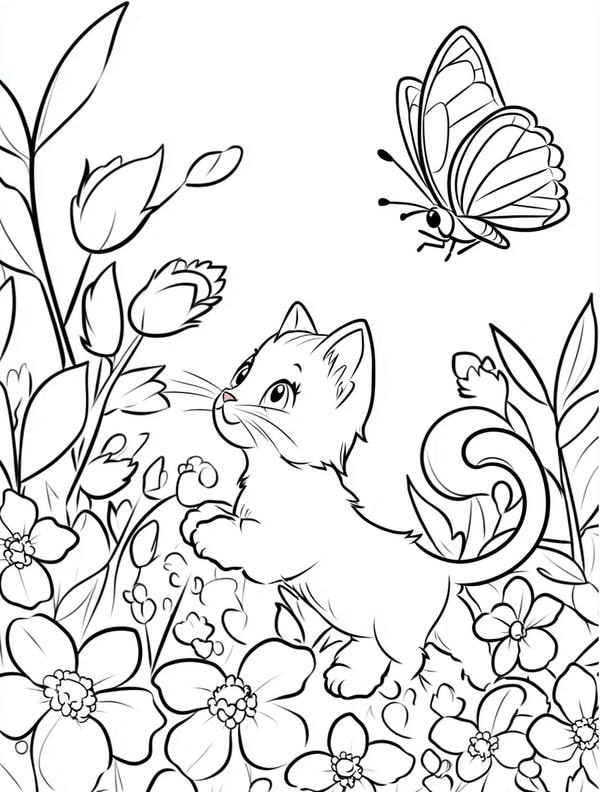 tranh tô màu con mèo 26