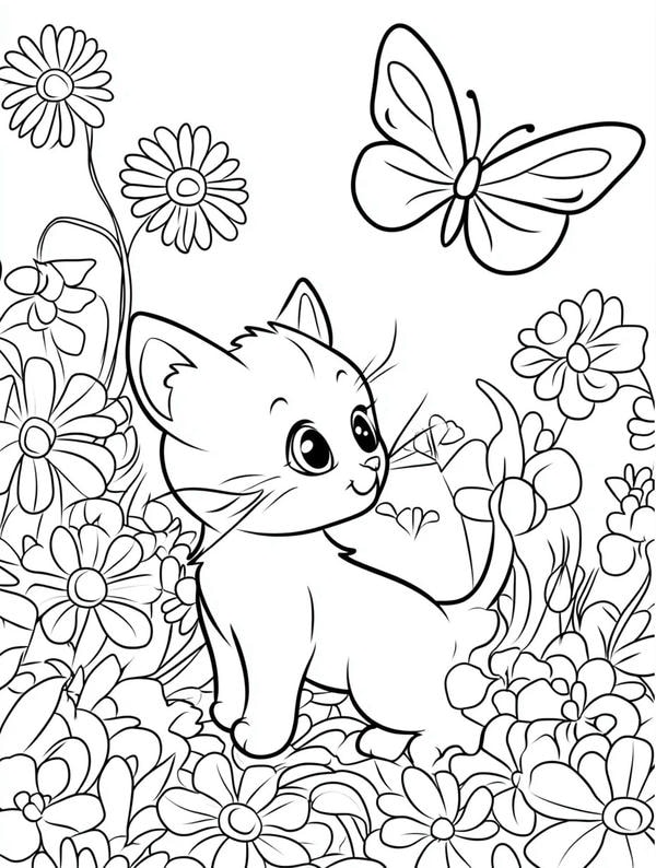 tranh tô màu con mèo 28