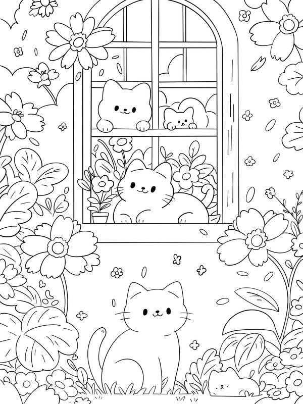 tranh tô màu con mèo 3