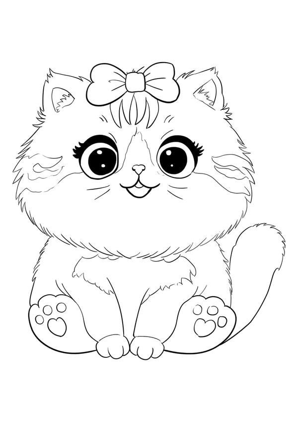 tranh tô màu con mèo 34