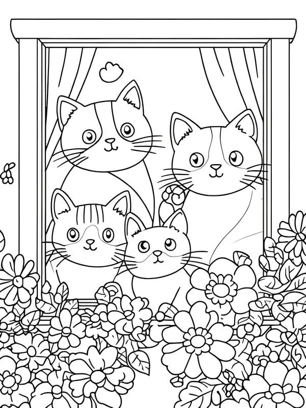 tranh tô màu con mèo 6