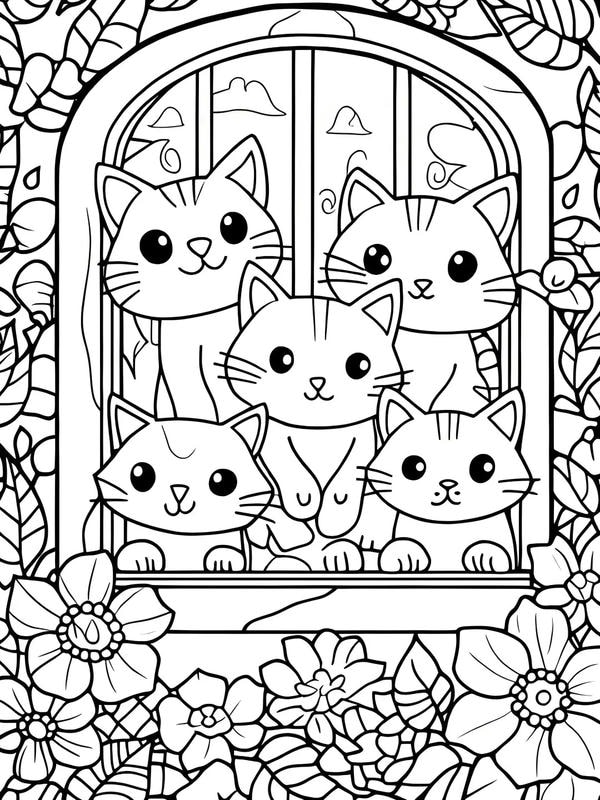 tranh tô màu con mèo 7