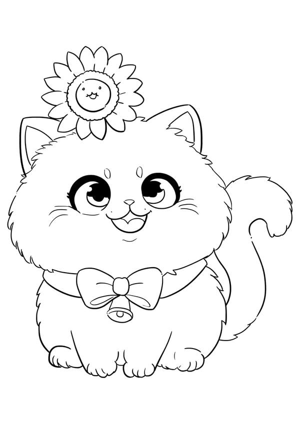 tranh tô màu con mèo cho bé