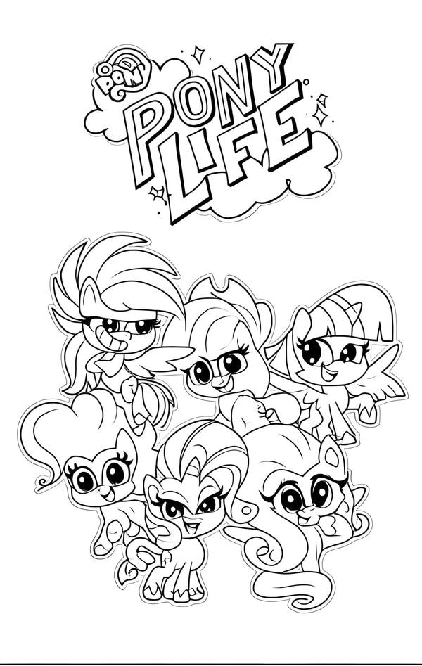 tranh tô màu con ngựa pony