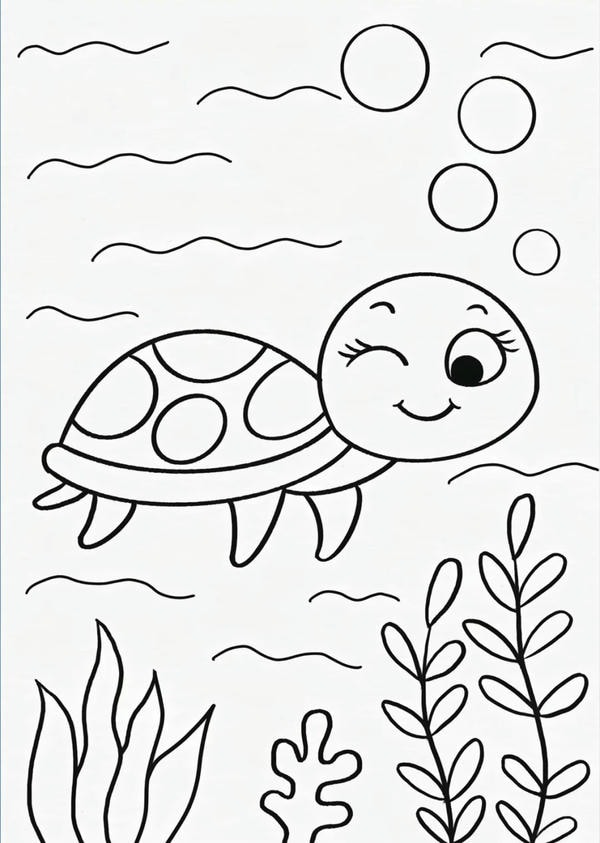 tranh tô màu con rùa 12