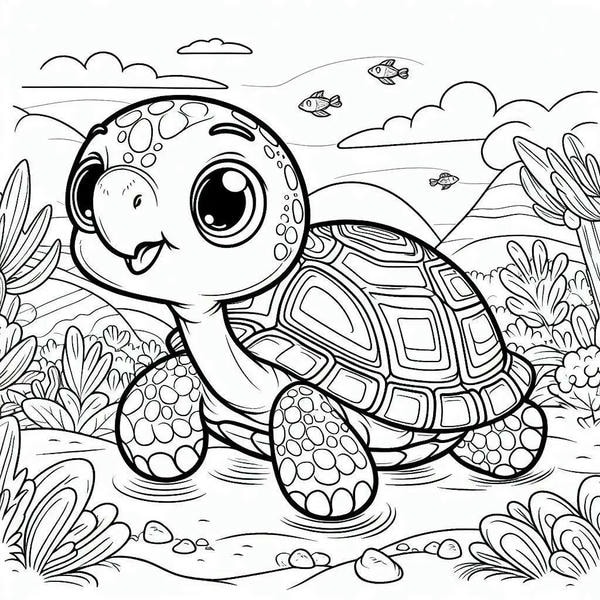 tranh tô màu con rùa 17