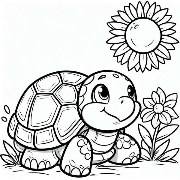 tranh tô màu con rùa 2