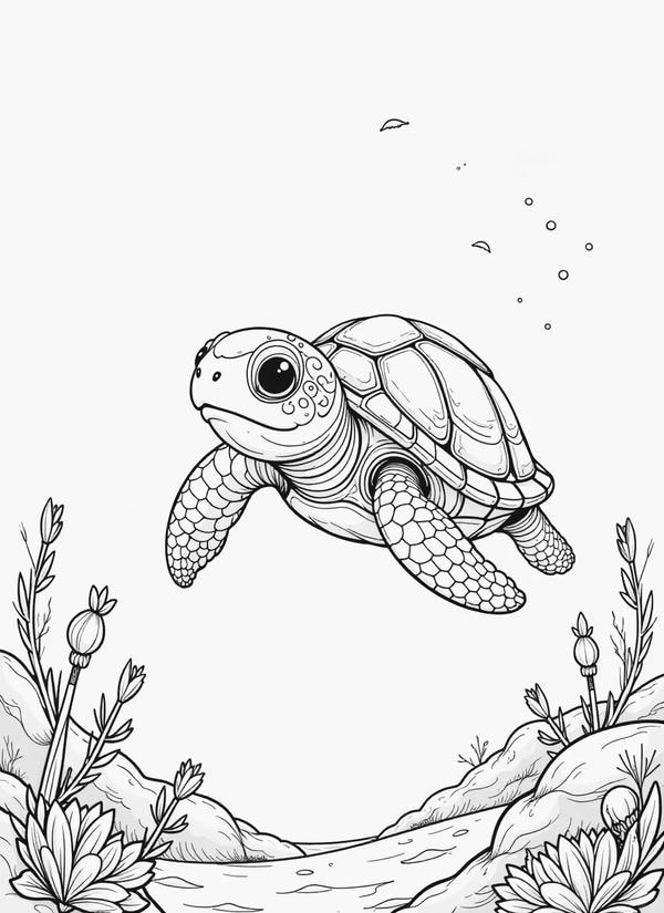 tranh tô màu con rùa 32