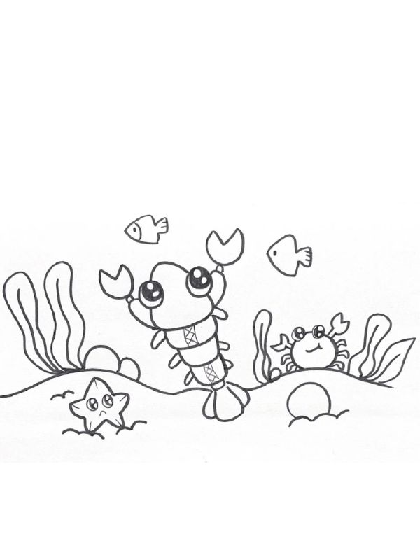 tranh tô màu con tôm 16