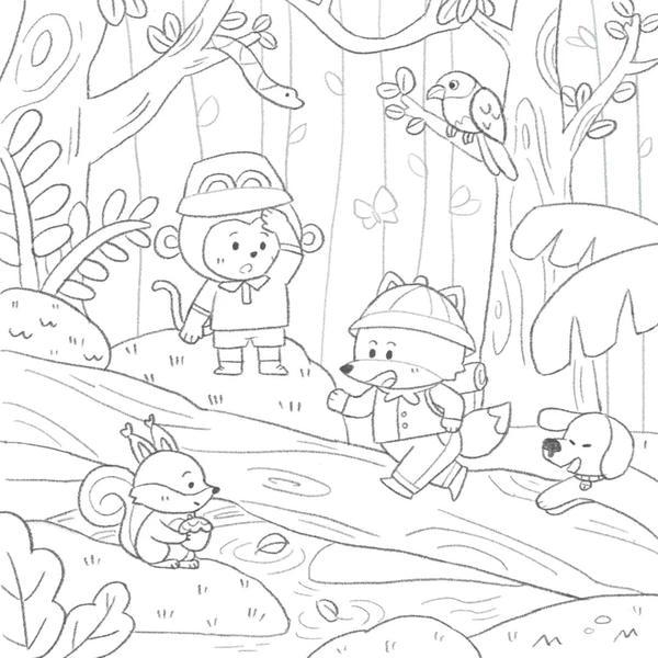 tranh tô màu con vật sống trong rừng 31