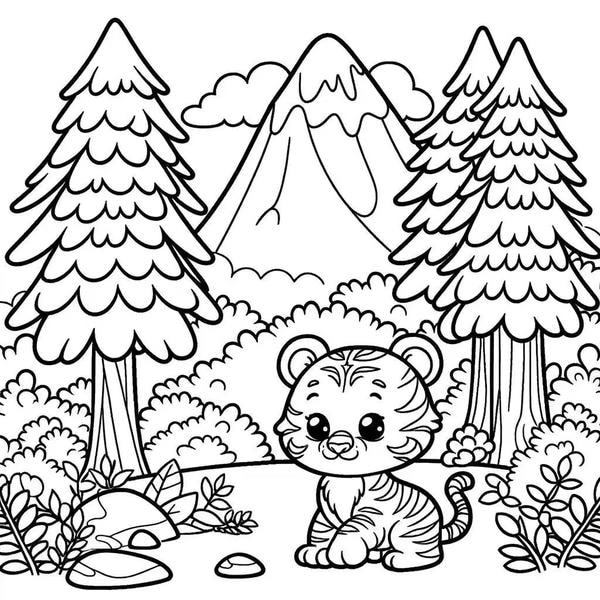 tranh tô màu con vật sống trong rừng 33