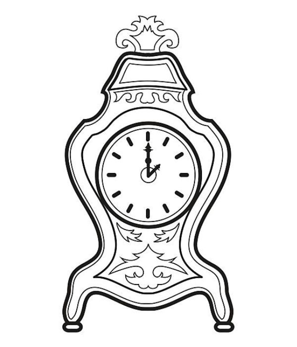 tranh tô màu đồng hồ