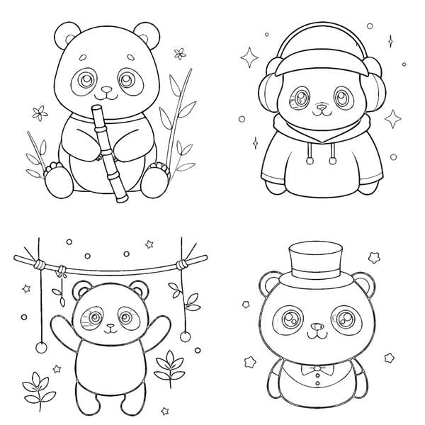 tranh tô màu gấu trúc 1